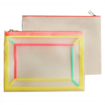 Lightree Pouch Colorful Lining neon stripes, zipp closure
